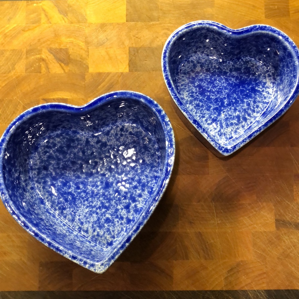 Heart shaped stoneware bowls